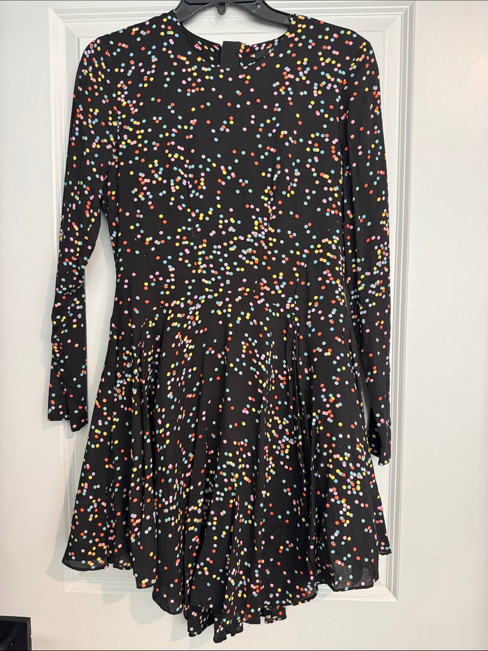 H&M Black Dress with Multicolor Polka Dots